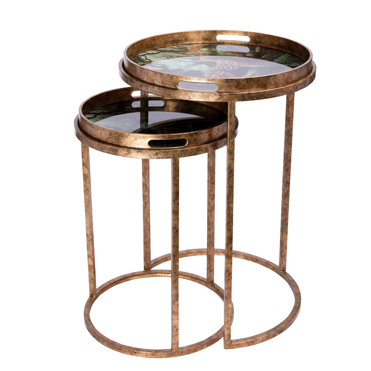 Lounging Leopard Set Of 2 Side Tray Tables hover image