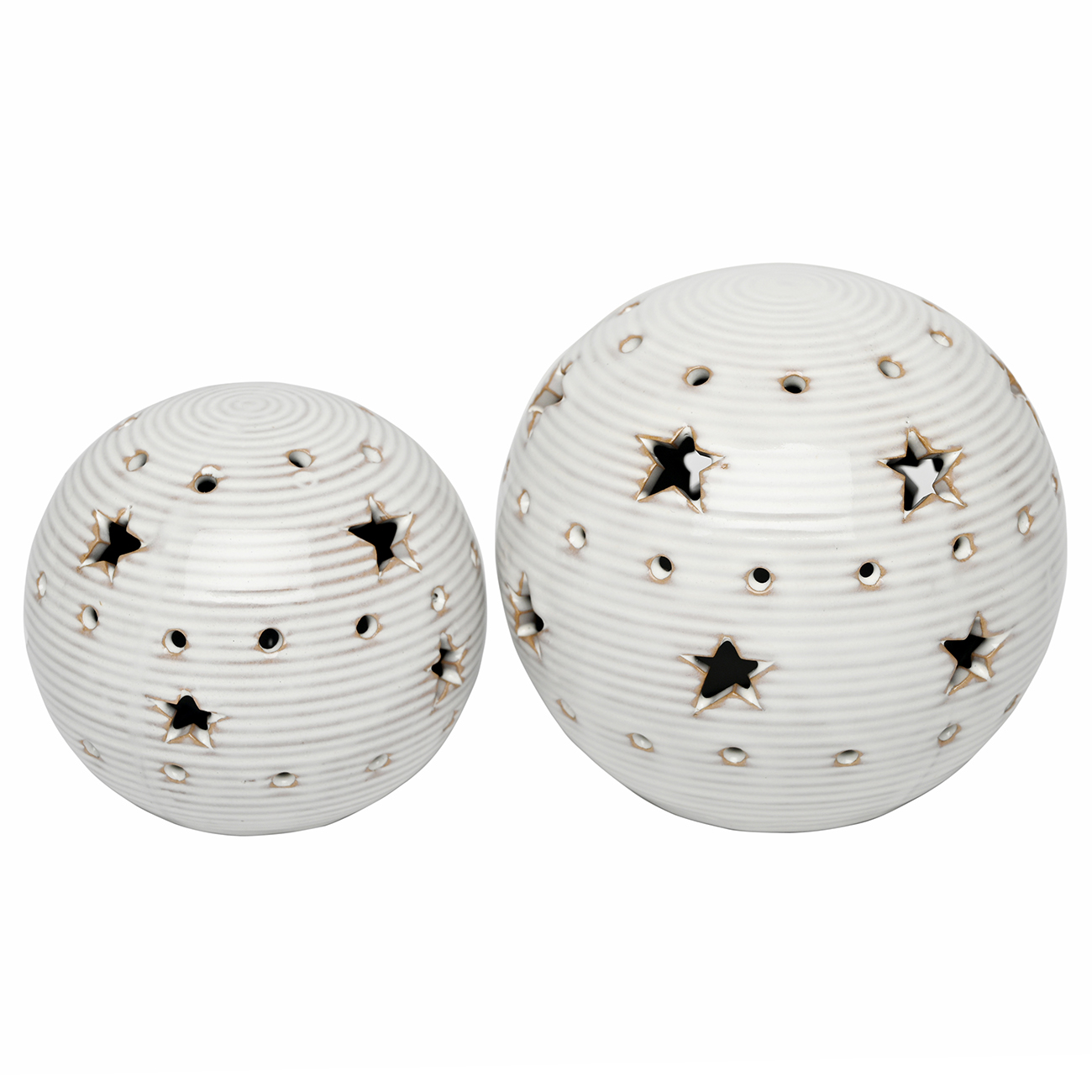 Laura Ashley Set of 2 Ceramic Star Ornaments