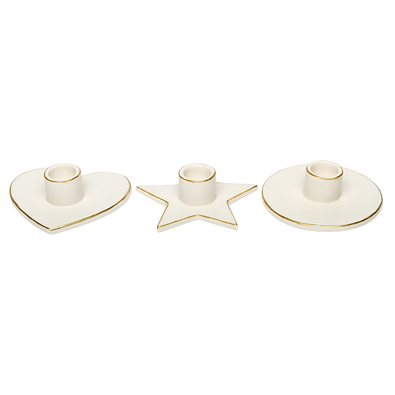 Laura Ashley Set of 3 Circle, Heart & Star Candle Holder hover image