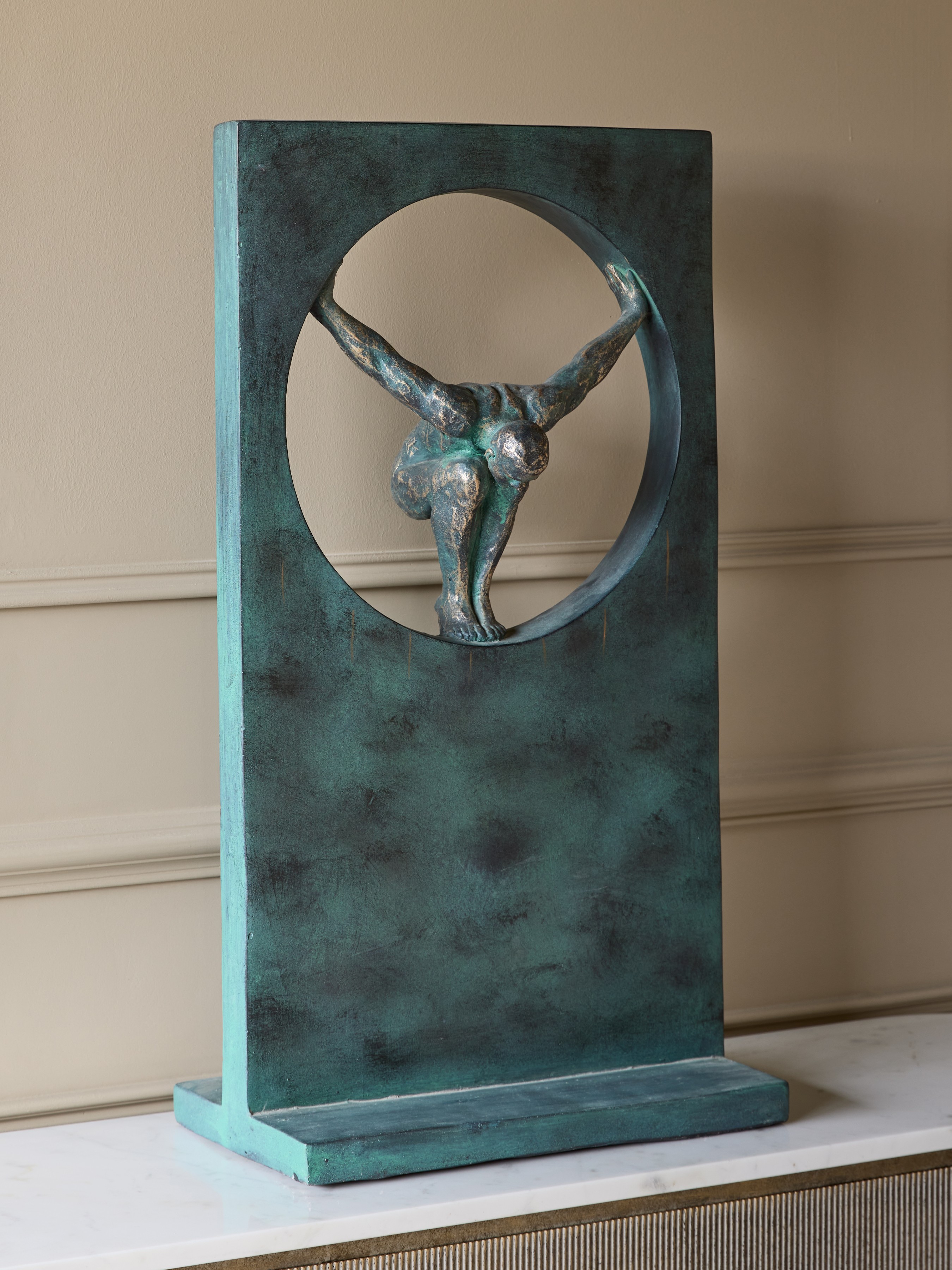 Precision Diver Antique Bronze Sculpture hover image