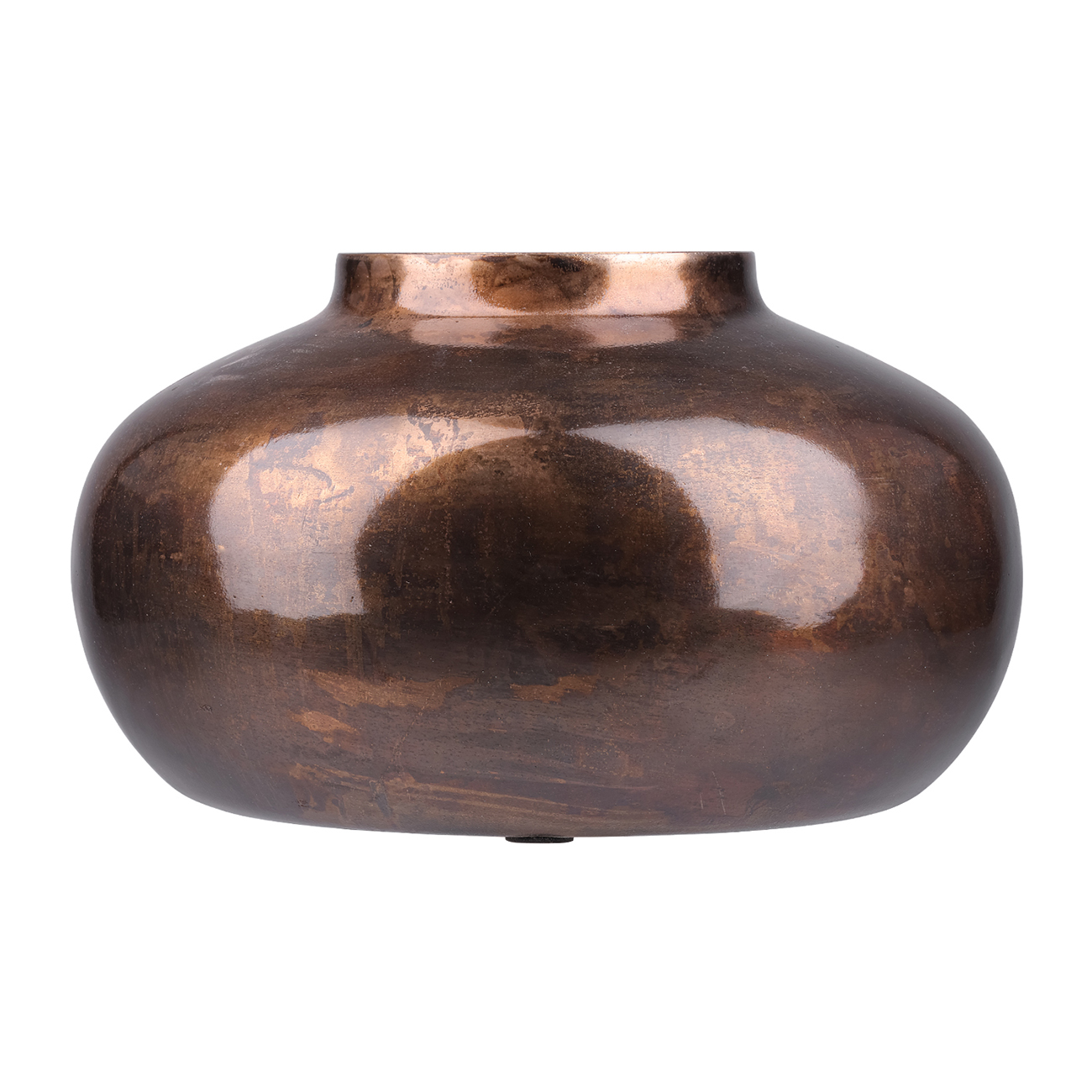 Tambora Copper Finish Metal Squat Vase Large