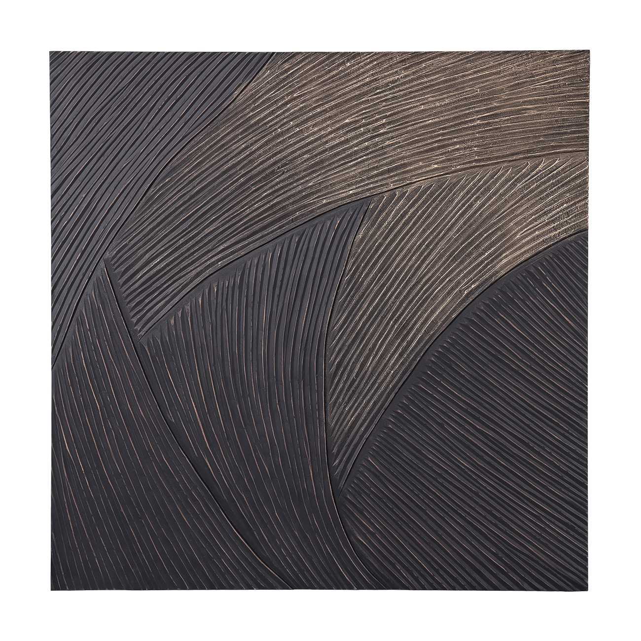 Golden Wave Geometric Wall Art 120x120cm