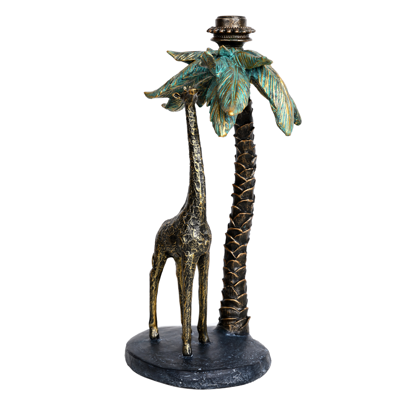 Palm Candle Stick with Giraffe