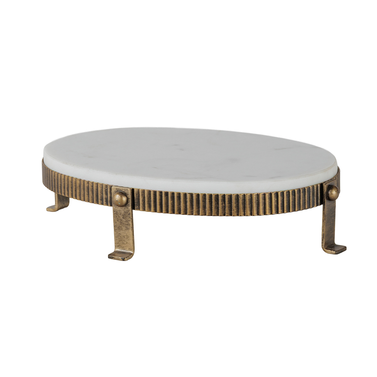 Belvedere Aged Gold Oval One Tiered Stand