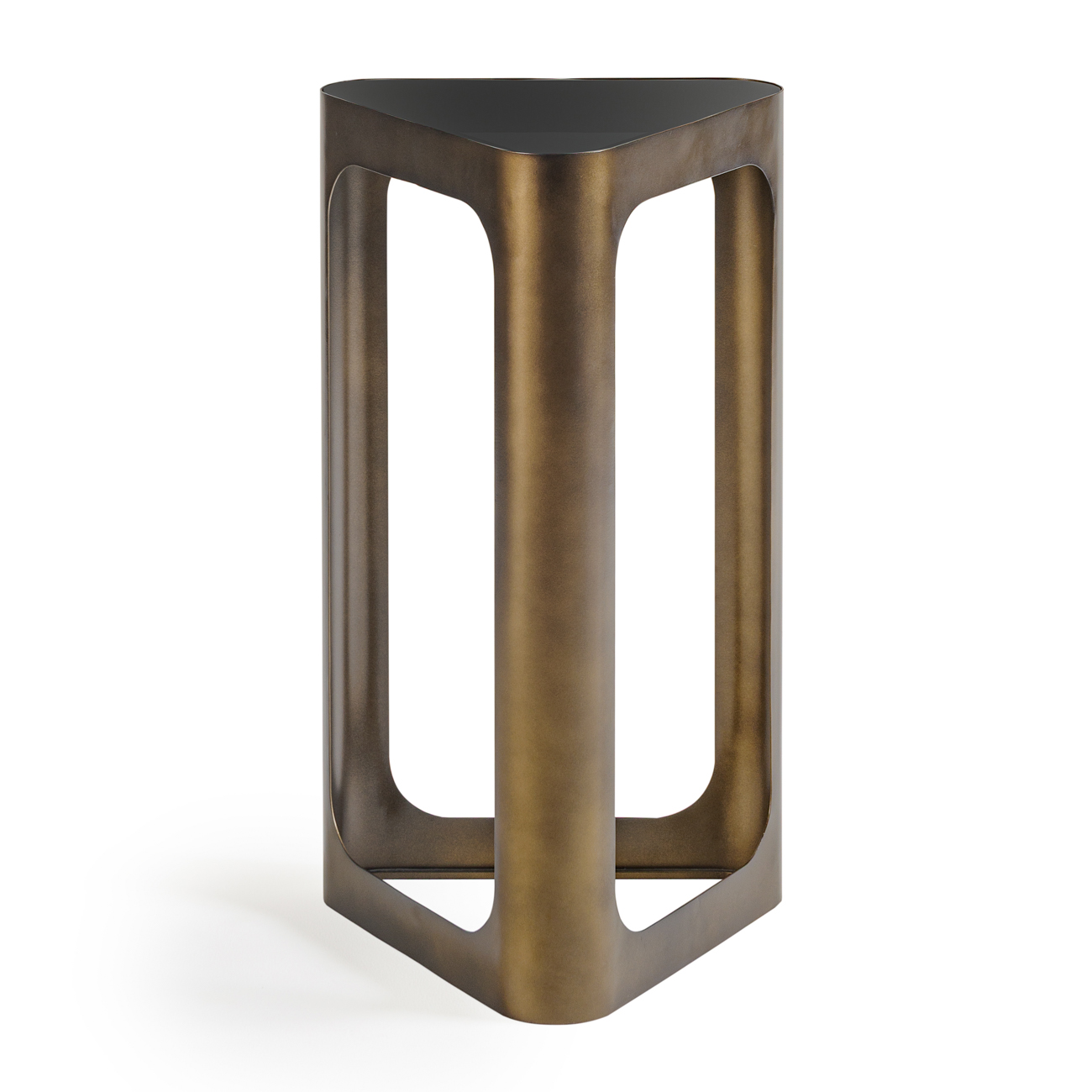 Thorpe Triangular Accent Table Black Tinted Glass