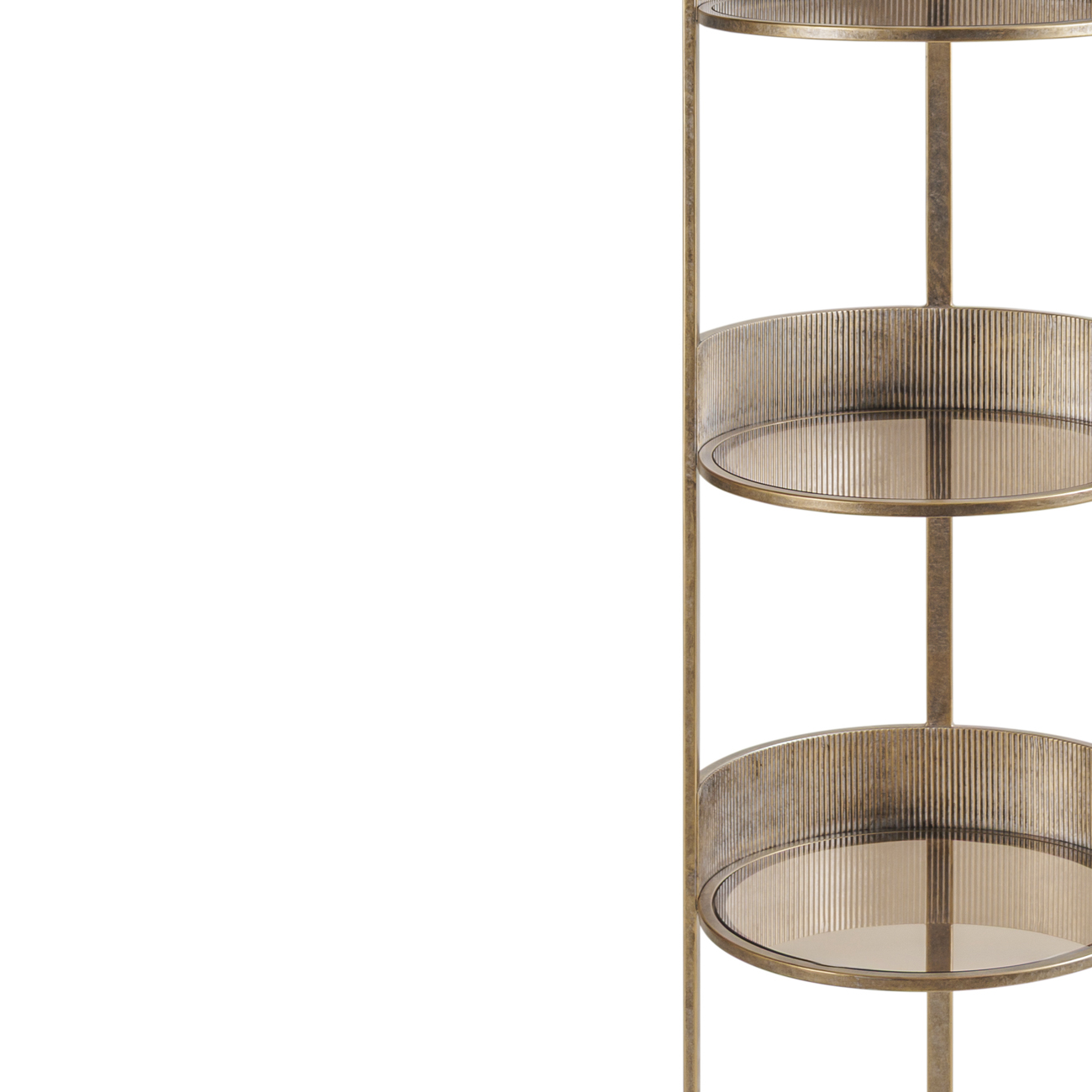 Belvedere Aged Gold Round Shelving Unit hover image