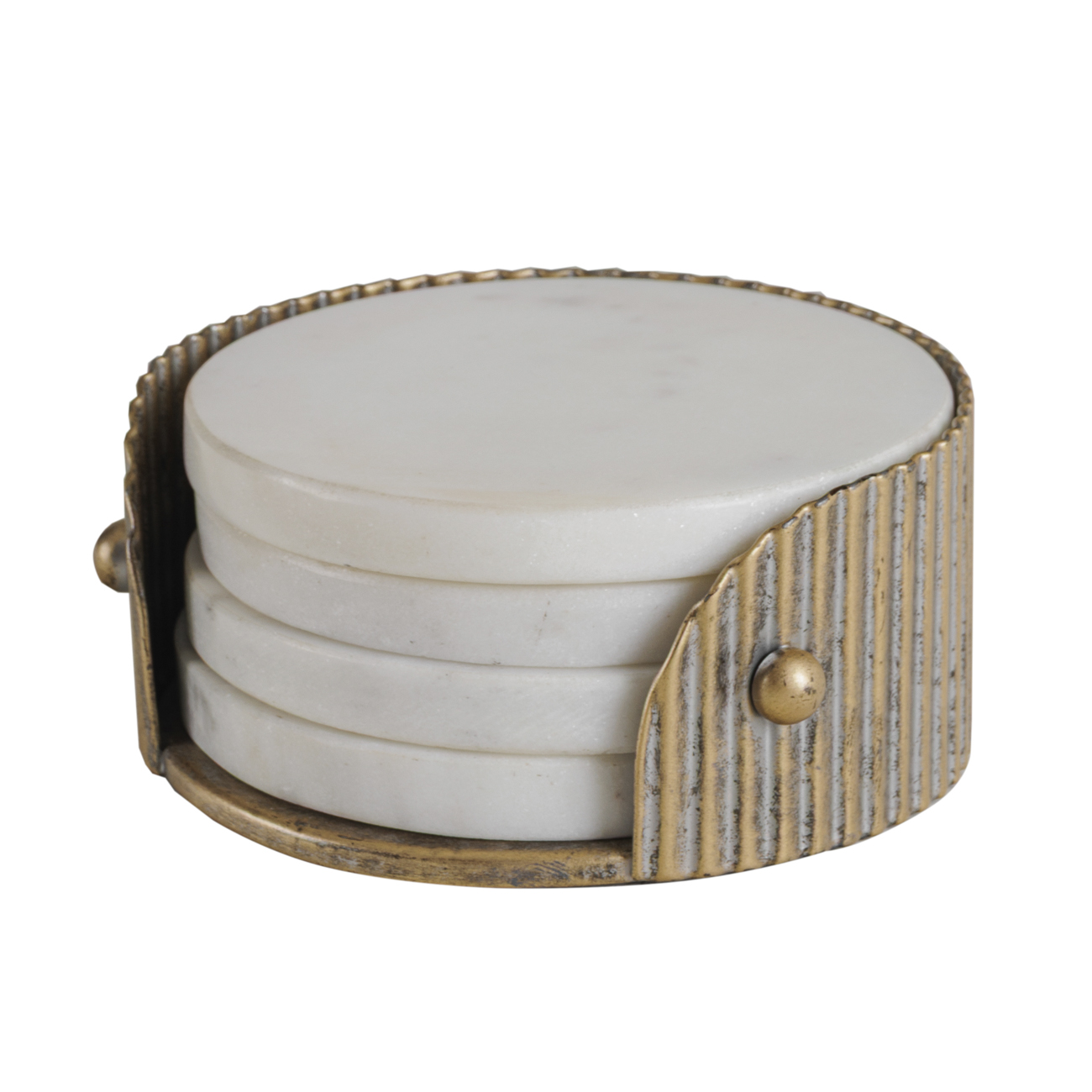 Belvedere Aged Gold Coasters Set of 4