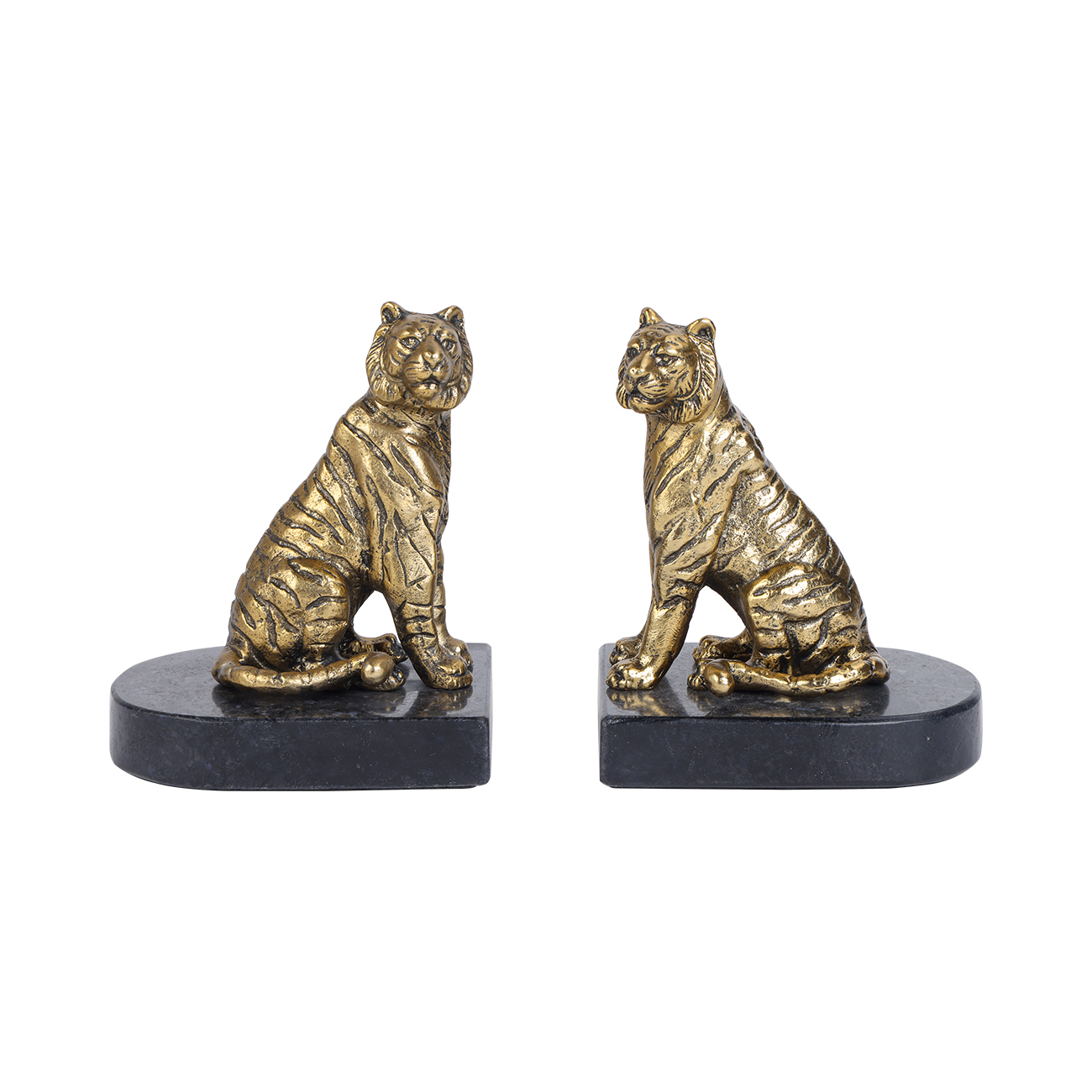Kavari Tiger Granite Bookends Set of 2