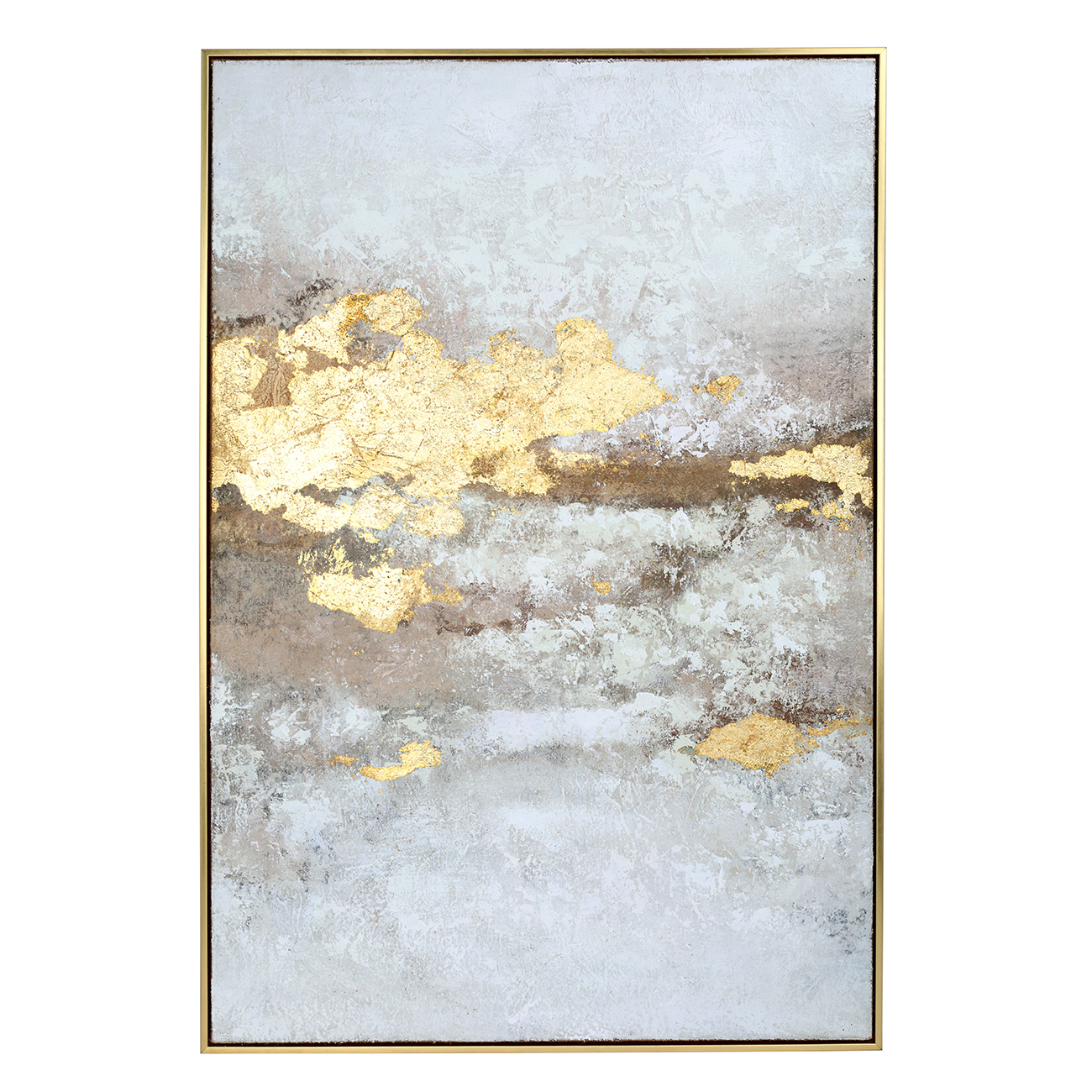 Golden Dusk Heavy Textured Framed Canvas Wall Art 80x120cm