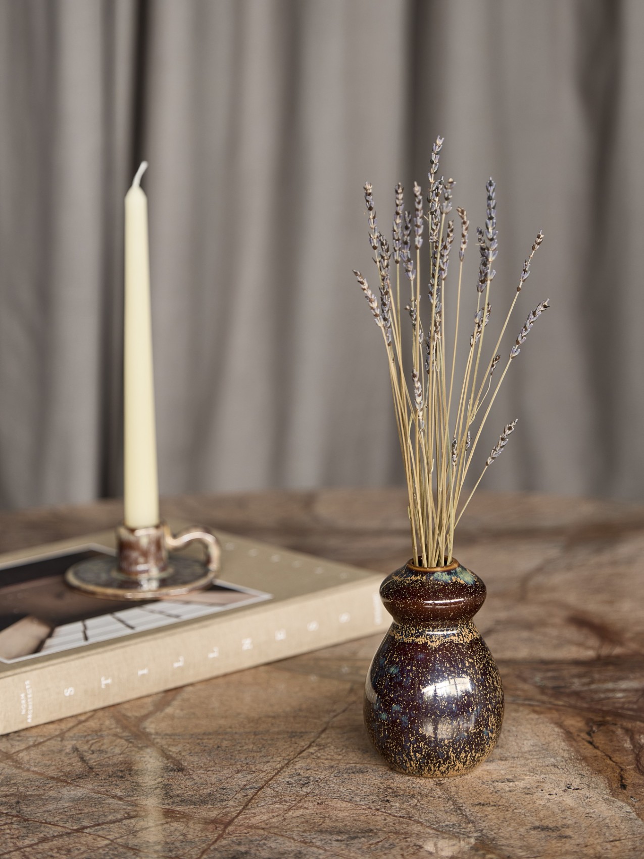 Denton Reactive Glaze Stoneware Vase Brown hover image