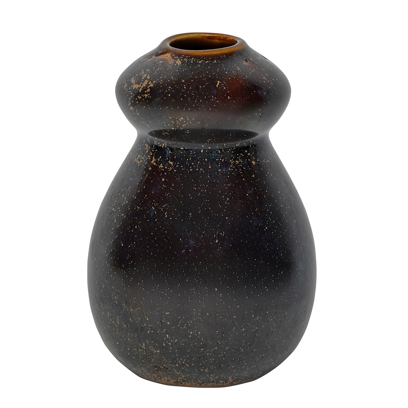 Denton Reactive Glaze Stoneware Vase Brown