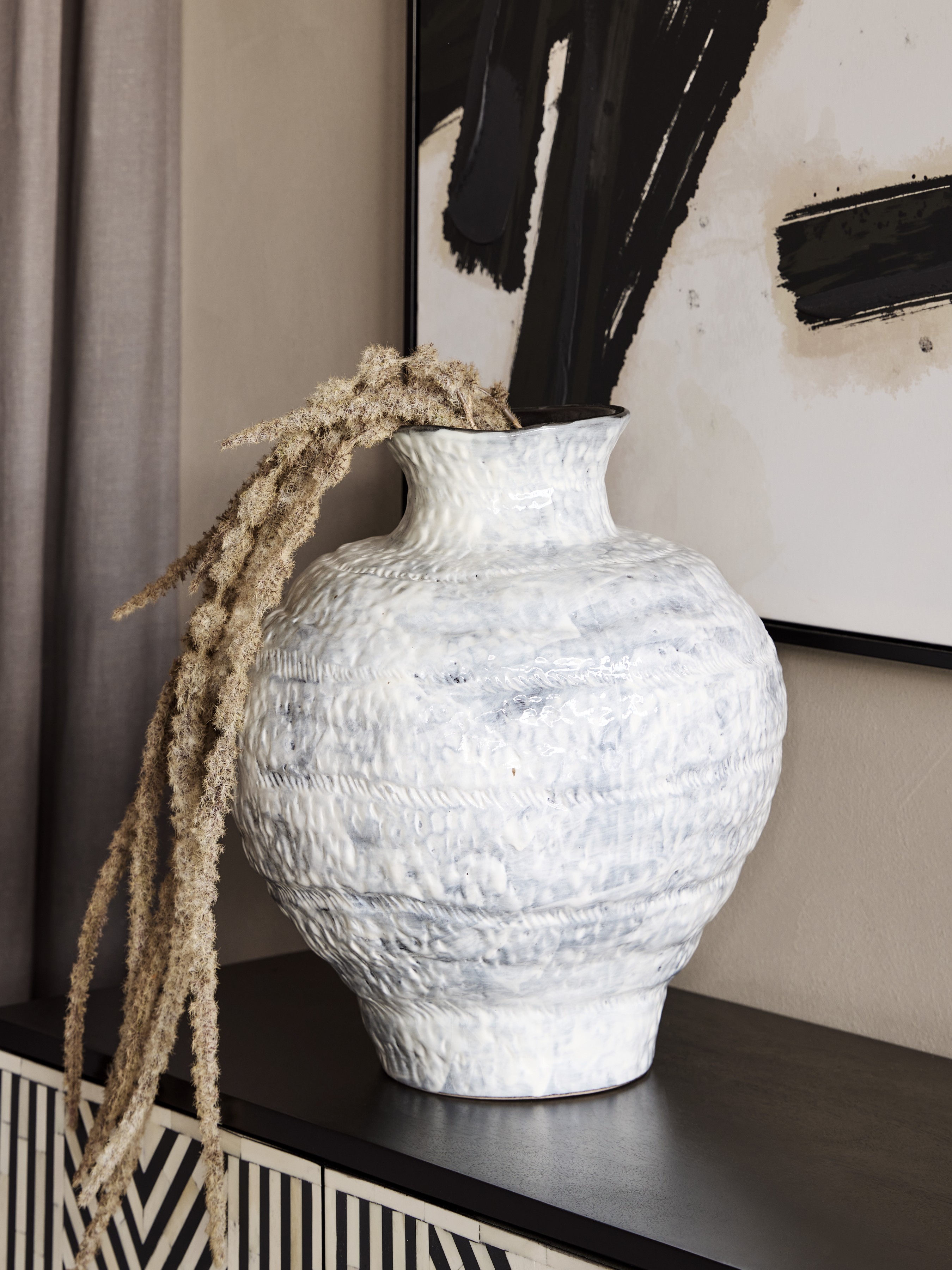 Lunel White Glazed Vase Large hover image