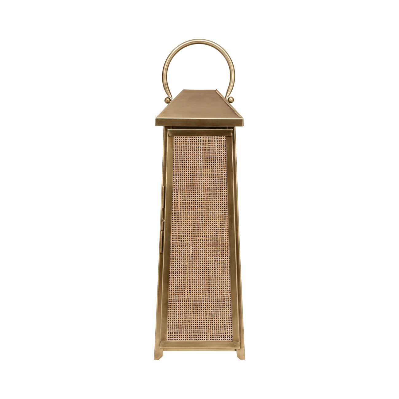 Soleil Brass & Rattan Lantern 77cm