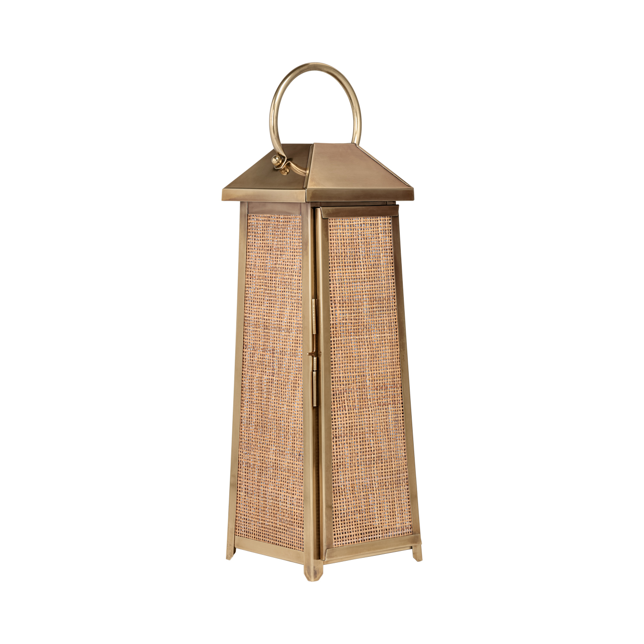 Soleil Brass & Rattan Lantern 77cm hover image
