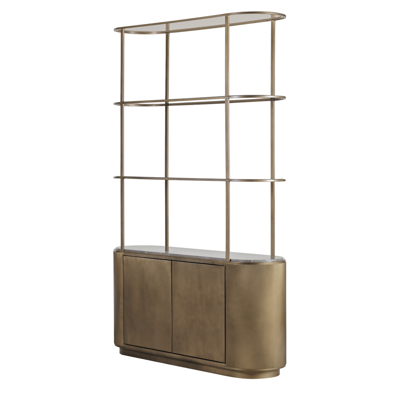Belvedere Royal Gold Shelving Unit With Storage
