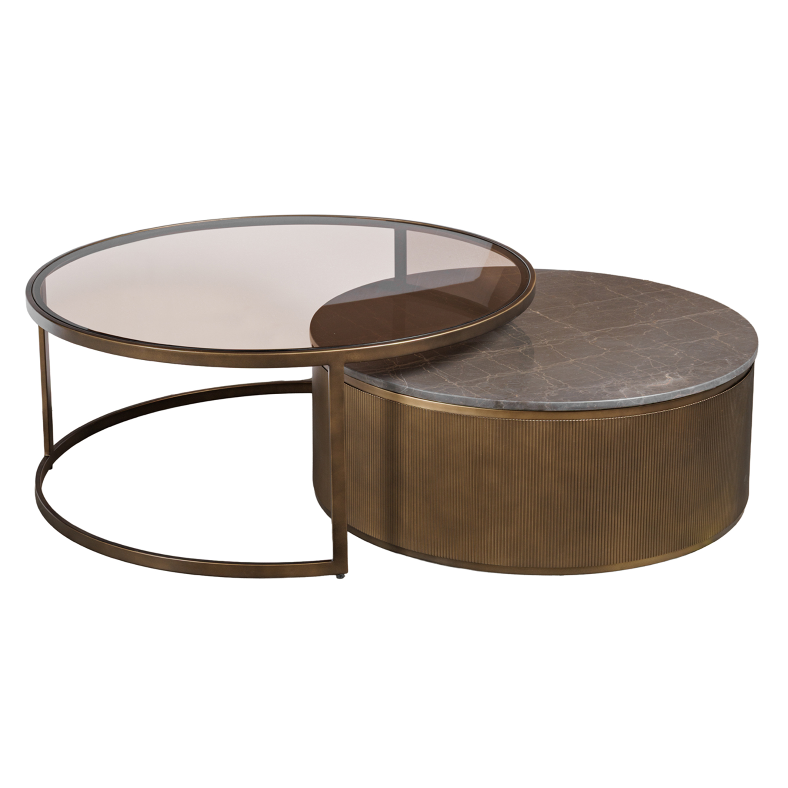 Belvedere Royal Gold Set of 2 Nesting Coffee Tables