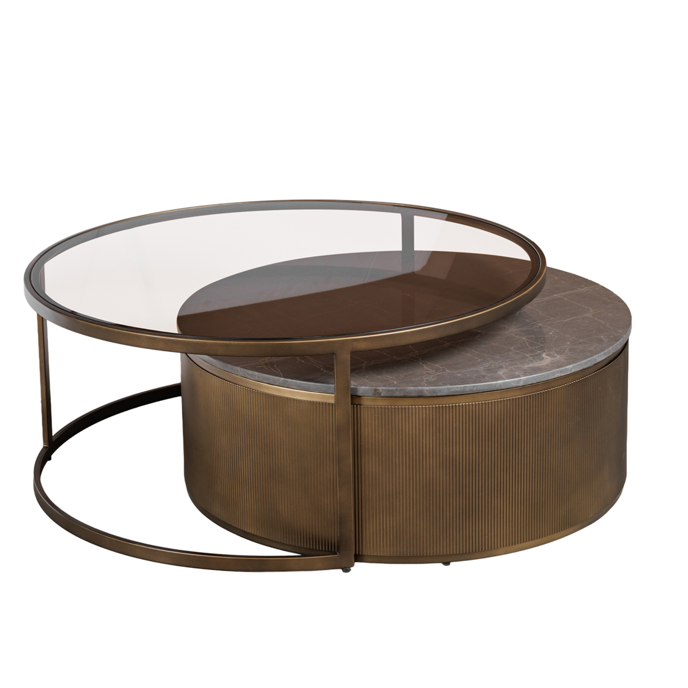 Belvedere Royal Gold Set of 2 Nesting Coffee Tables hover image