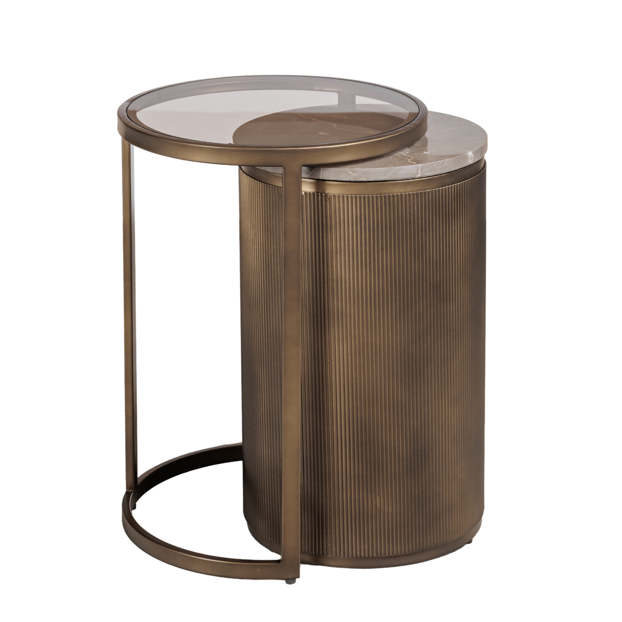 Belvedere Royal Gold Set of 2 Nesting Side Tables