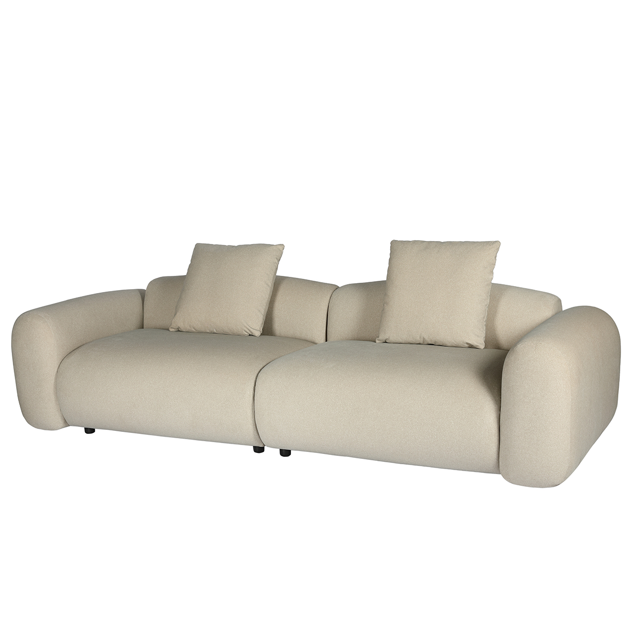 Limewood 3 Seater Sofa and Cushions in Warm Stone Velvet