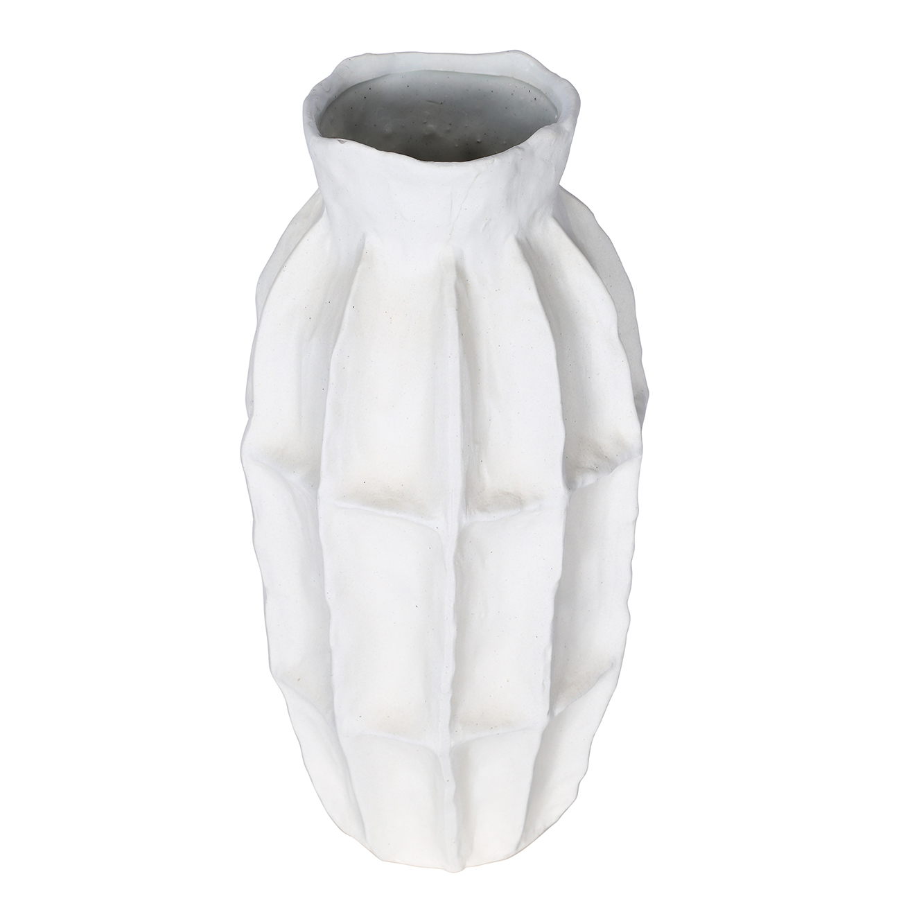 Kova White Textured Ceramic Slim Vase Large