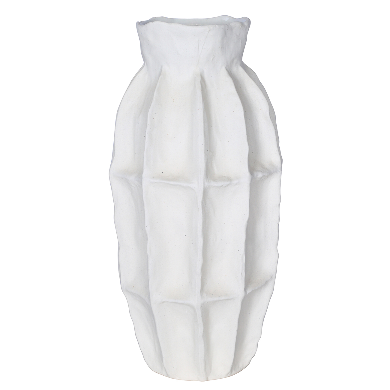 Kova White Textured Ceramic Slim Vase Large hover image