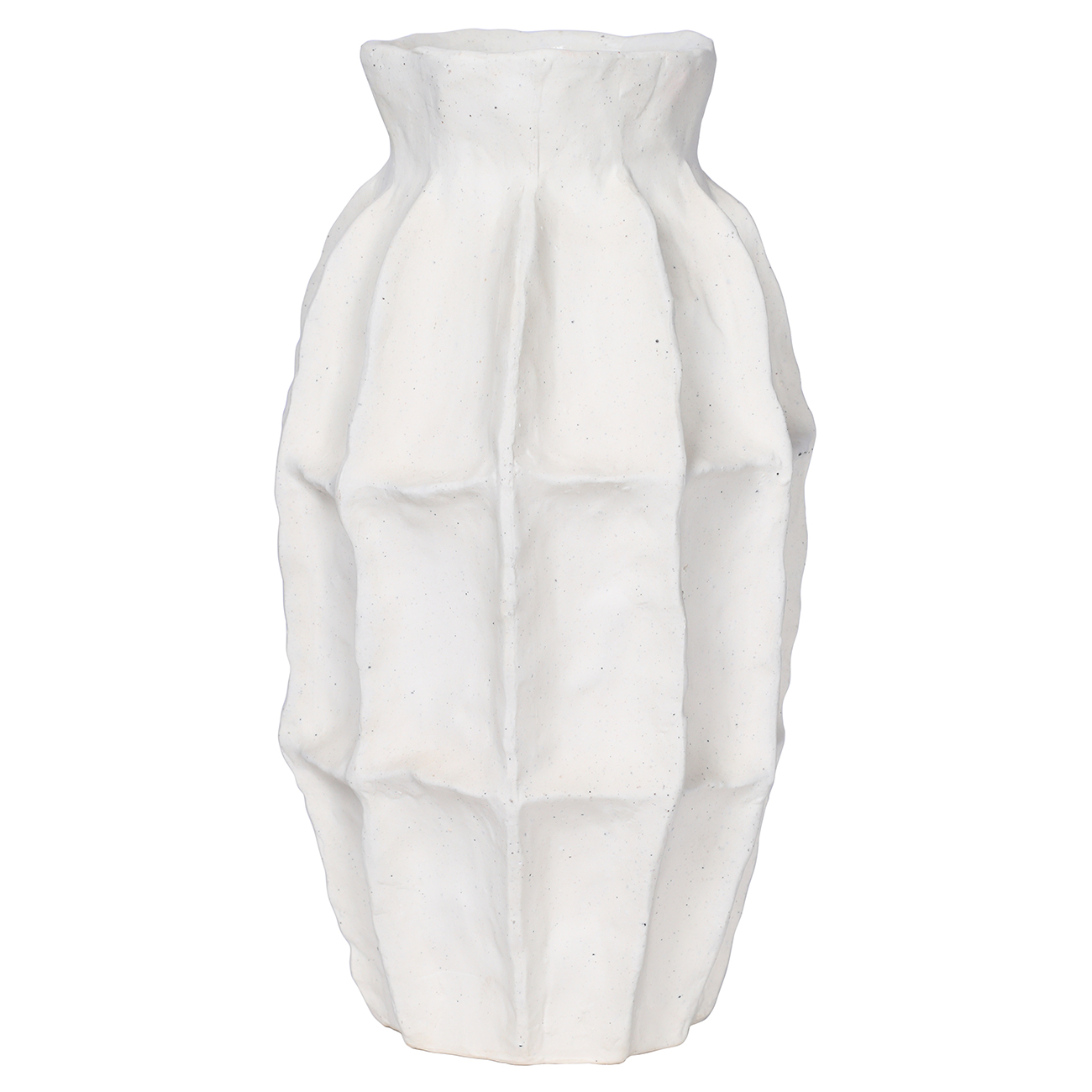 Kova White Textured Ceramic Slim Vase Small hover image