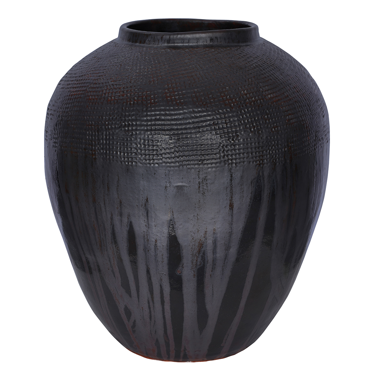 Marnel Black Textured Ceramic Floor Vase hover image
