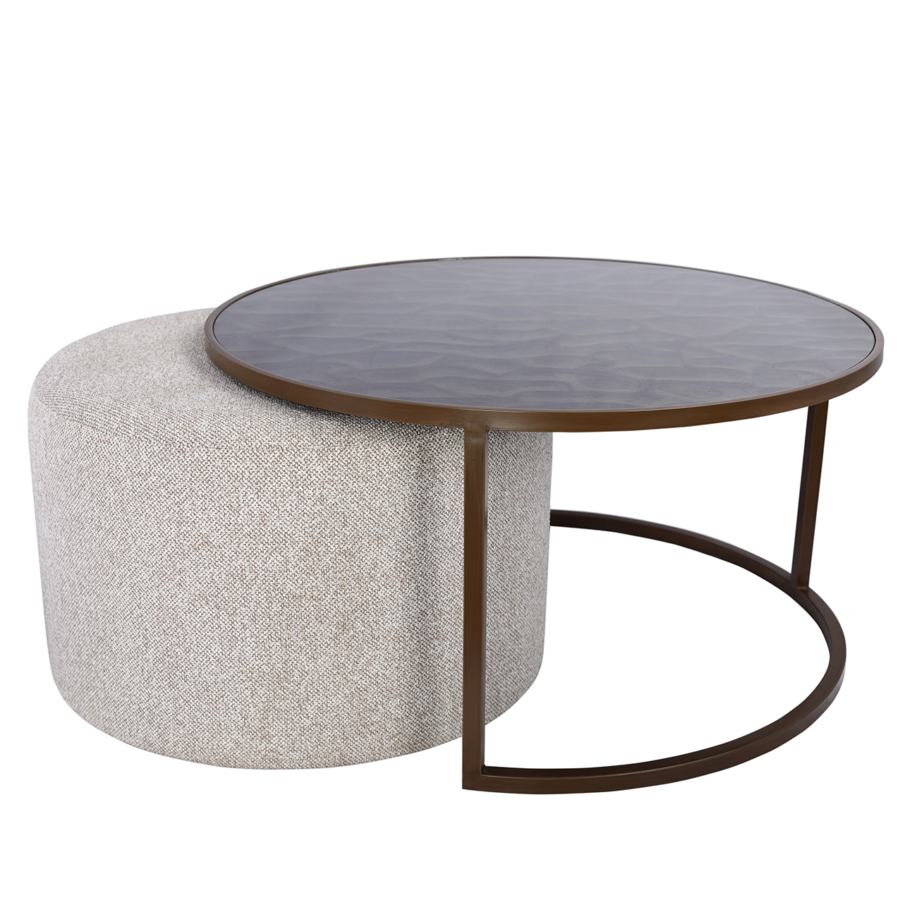 Driftwood Ripple Coffee Table & Nesting Pouffe hover image
