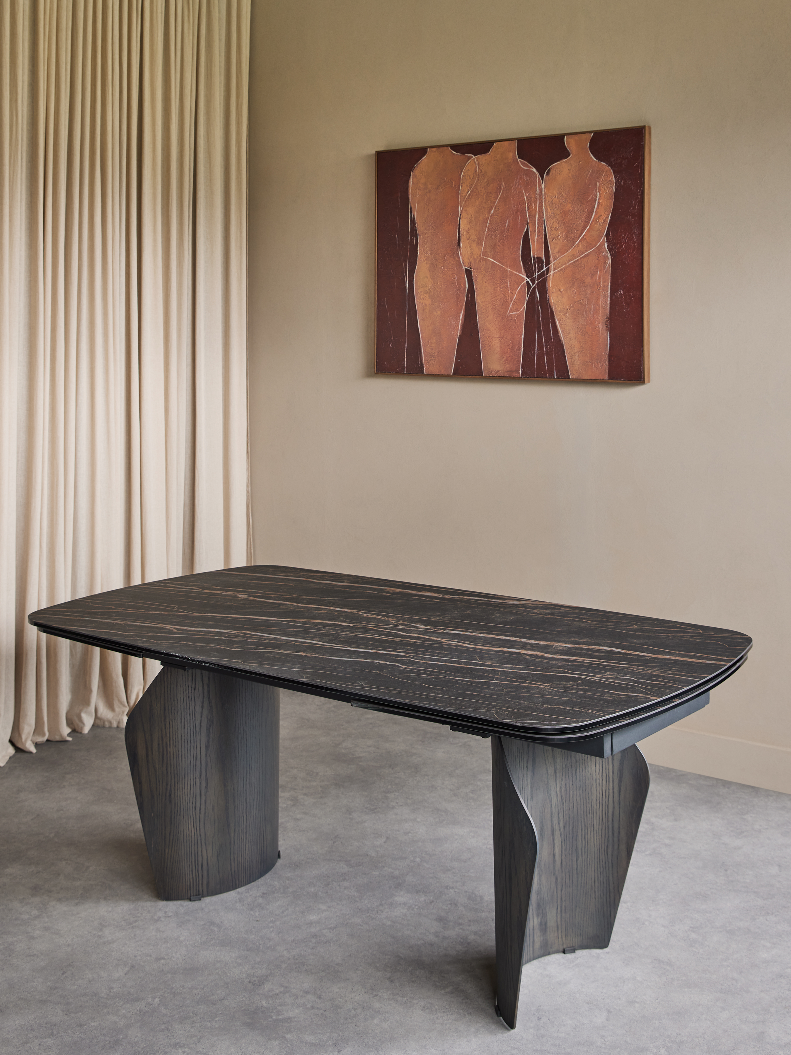 Branwick Extendable Dining Table Deep Charcoal