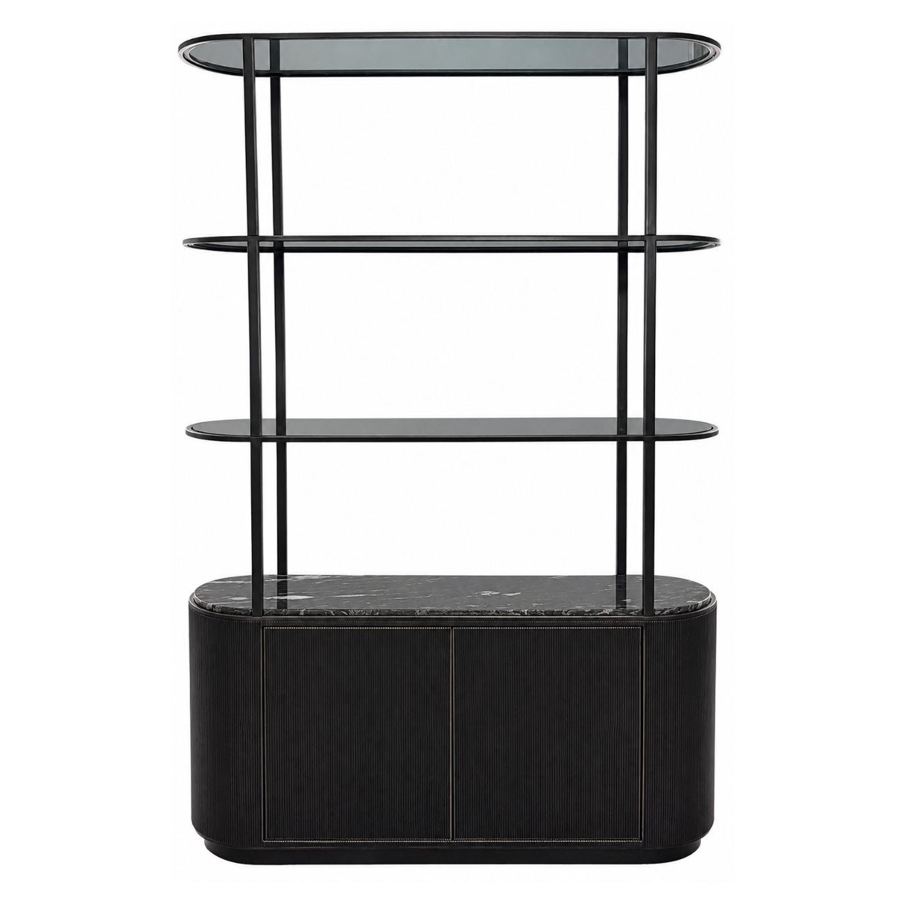 Belvedere Black Shelving Unit With Storage hover image