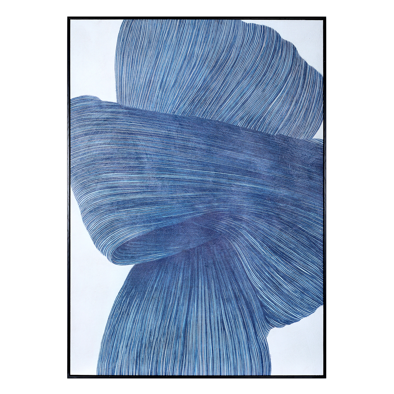 Indigo Flow – Drift Textured Framed Canvas Wall Art 100x140cm hover image