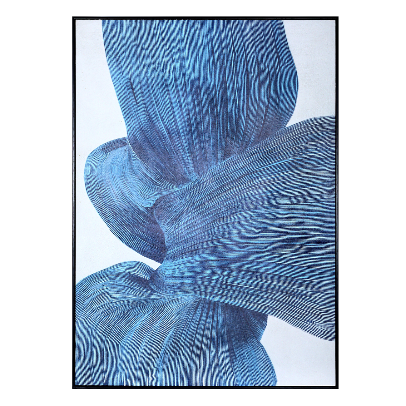 Indigo Flow – Form Textured Framed Canvas Wall Art 100x140cm hover image