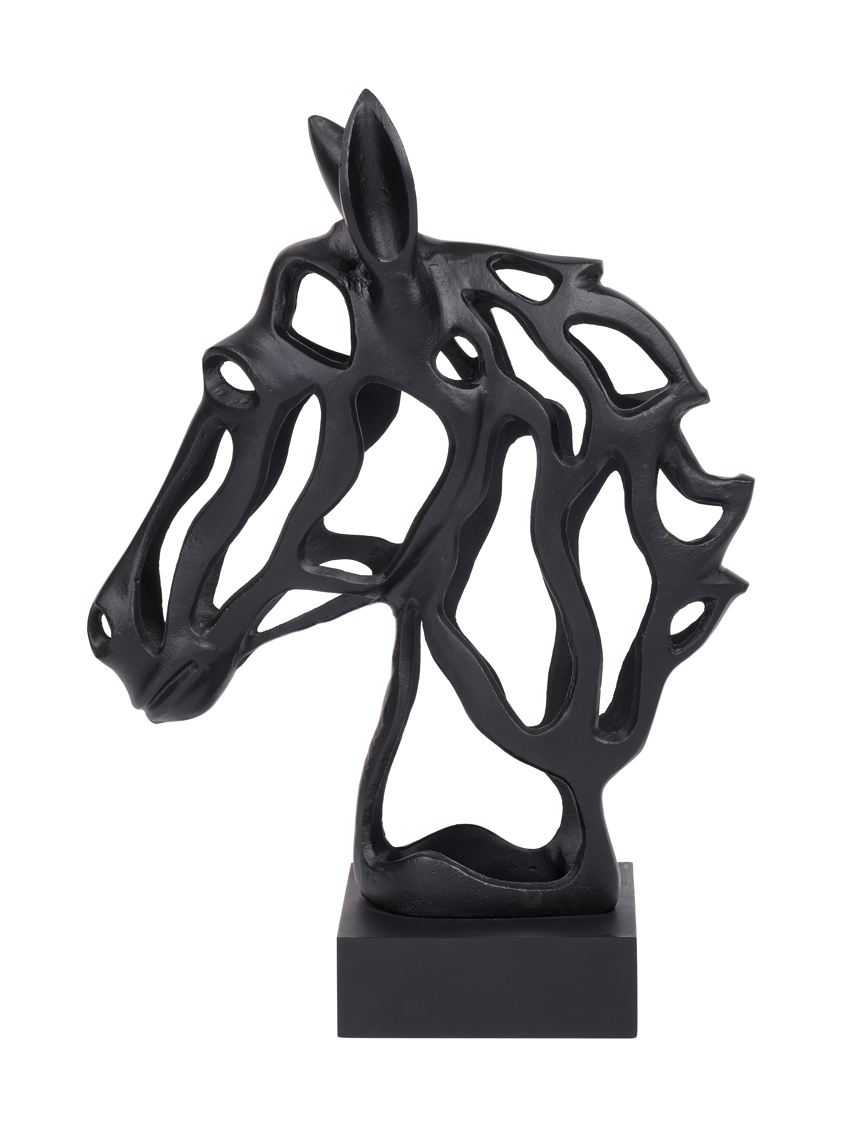 Beavis Horse Head Black Aluminium Sculpture