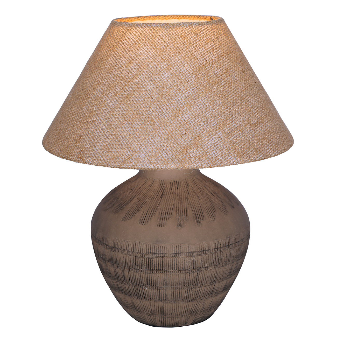 Virelle Brown Ceramic Table Lamp 41cm with Shade