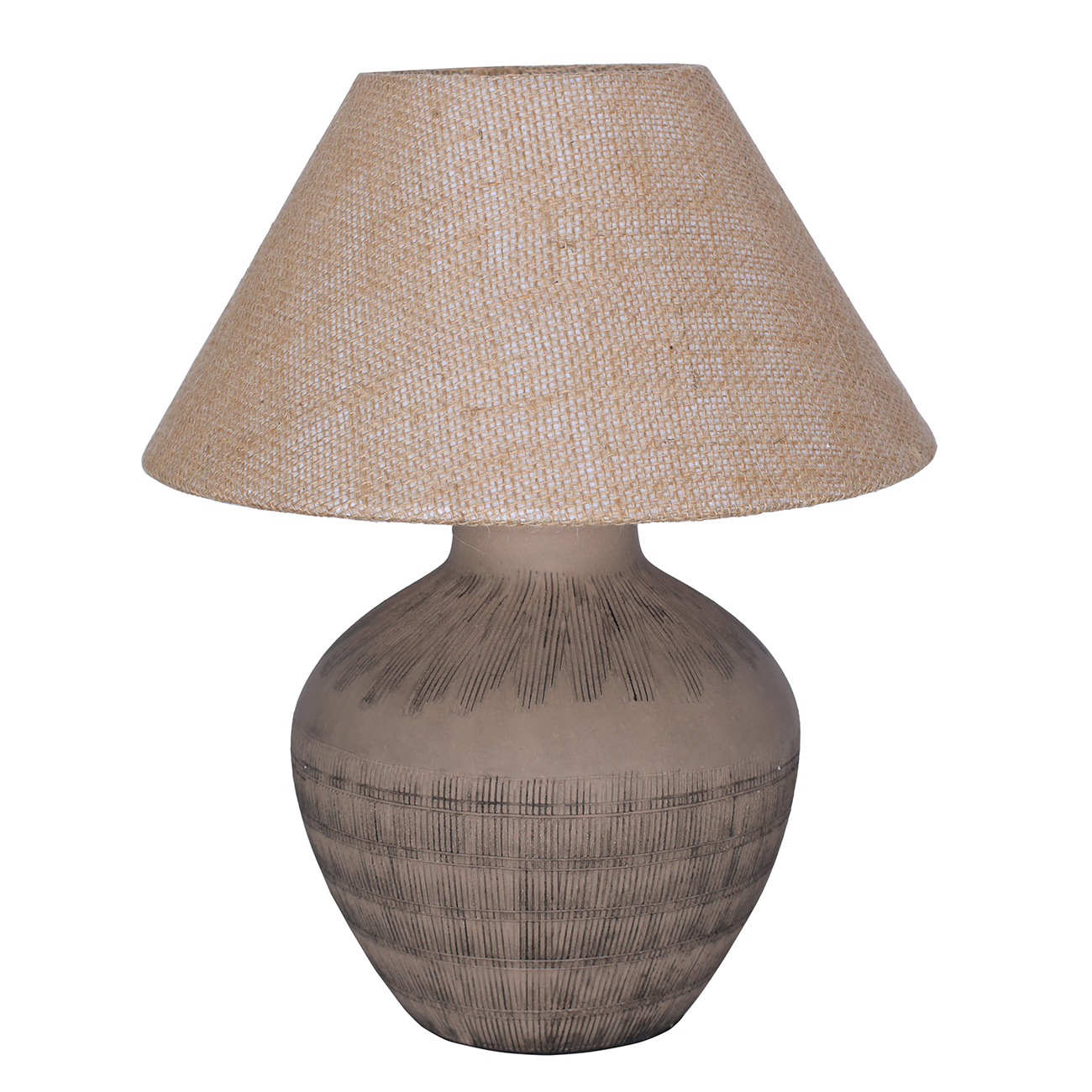 Virelle Brown Ceramic Table Lamp 41cm with Shade hover image