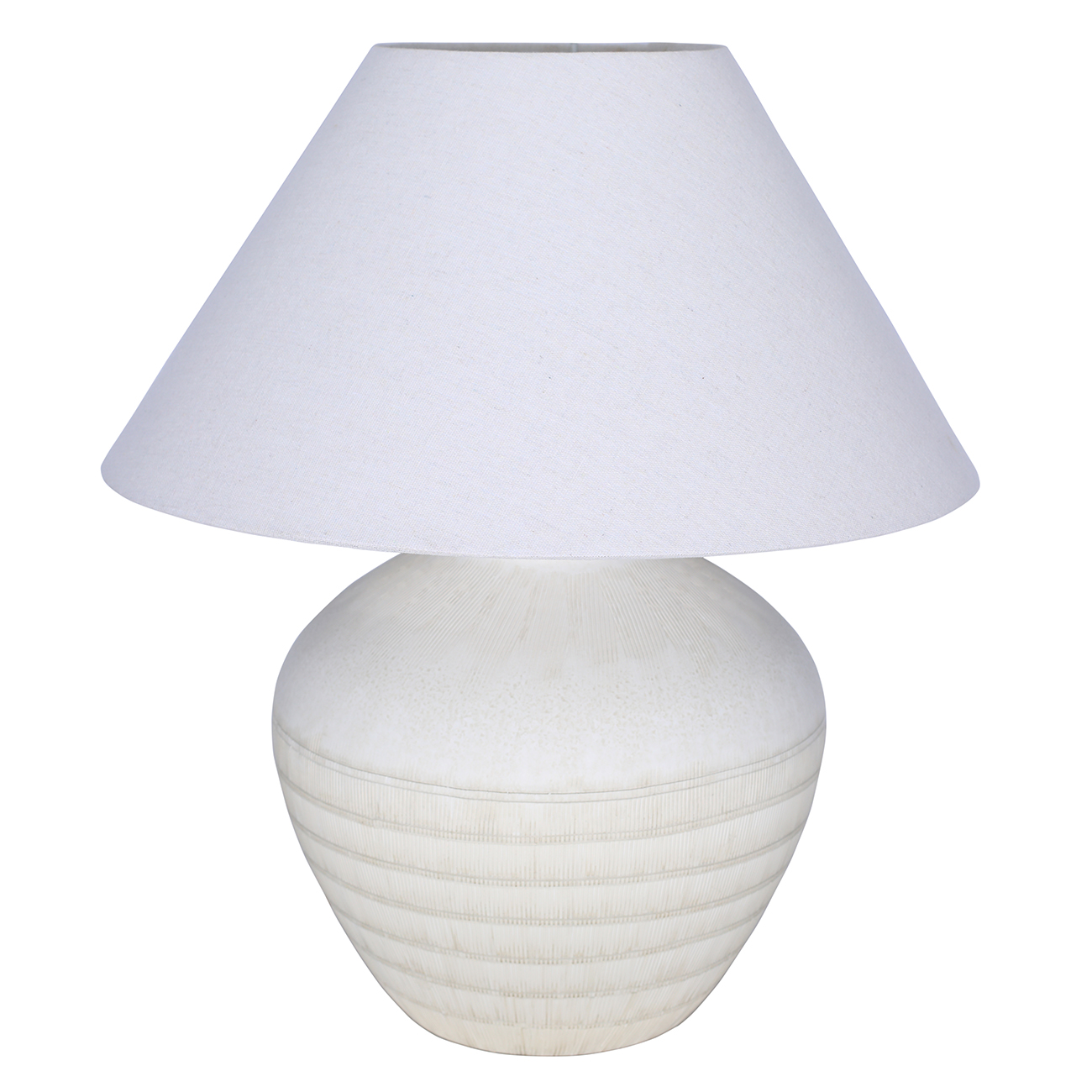 Virelle White Ceramic Table Lamp 52cm with Shade hover image