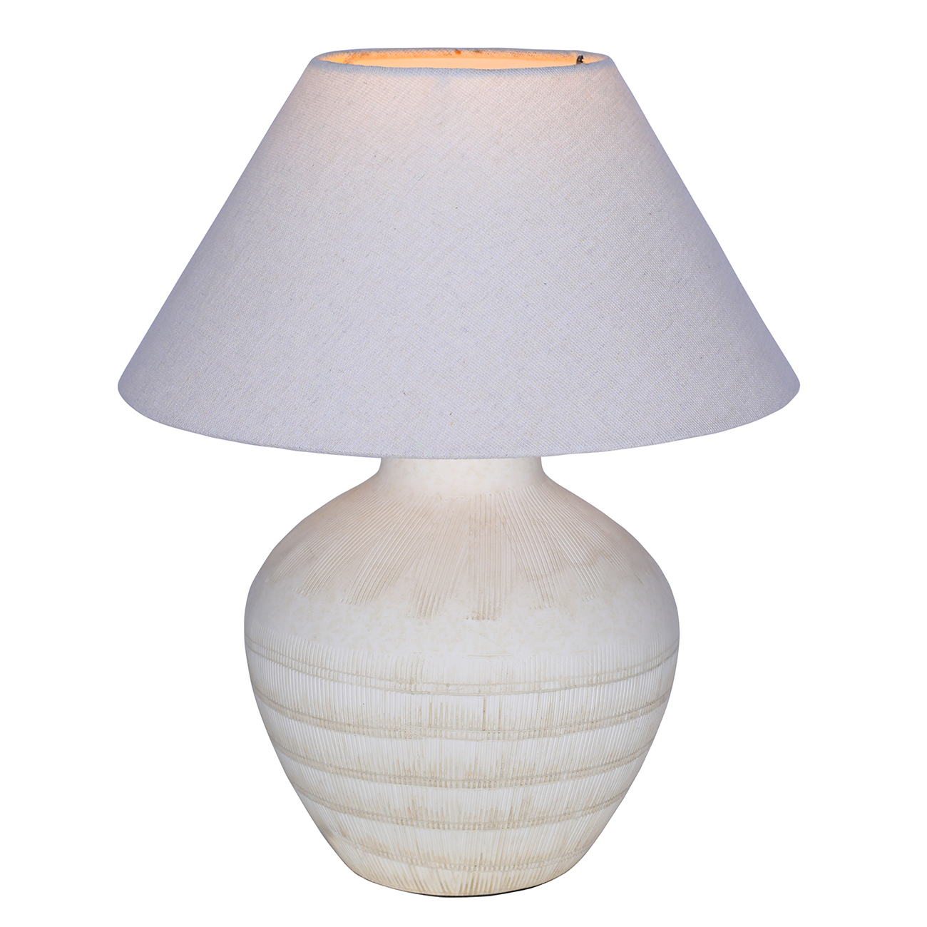 Virelle White Ceramic Table Lamp 41cm with Shade