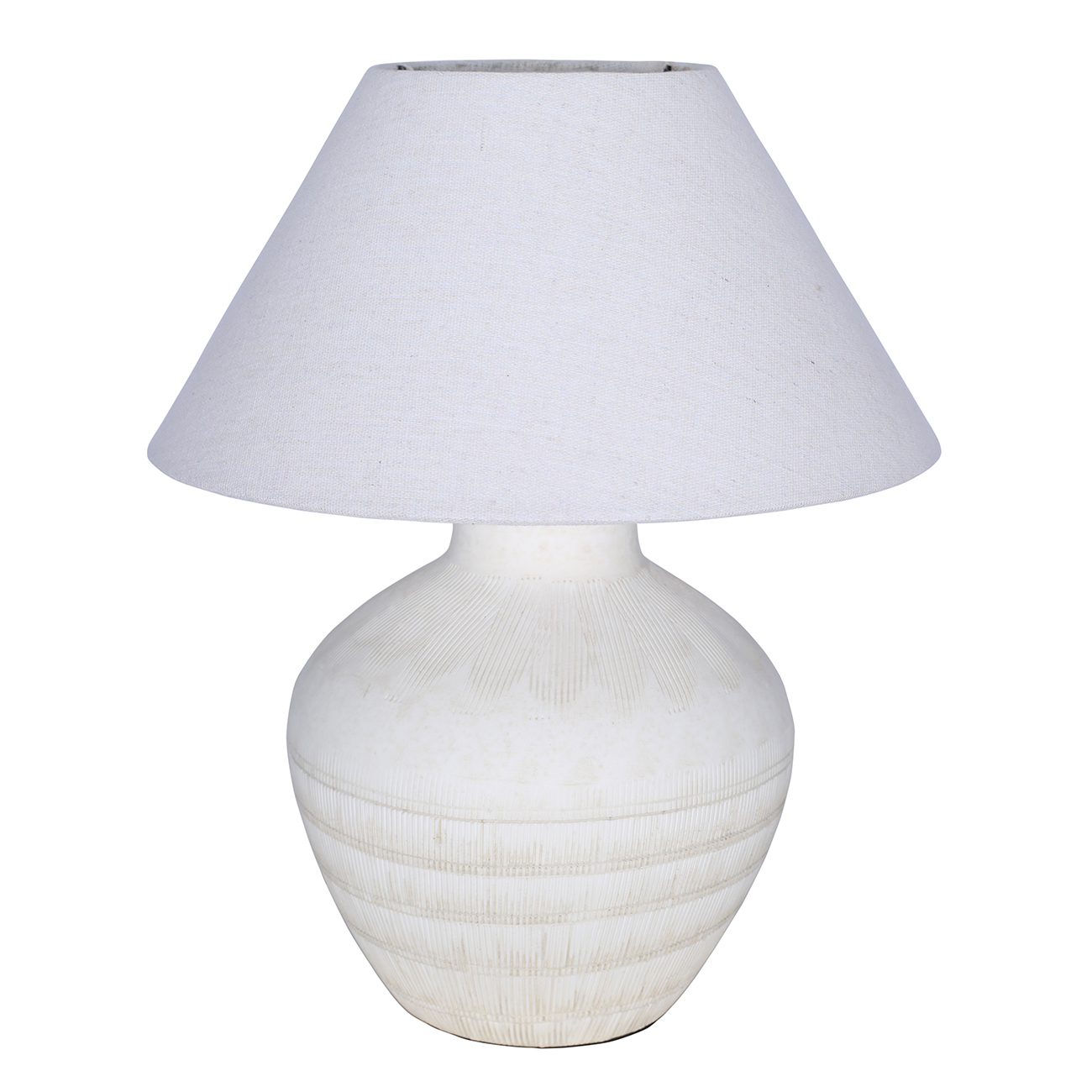 Virelle White Ceramic Table Lamp 41cm with Shade hover image