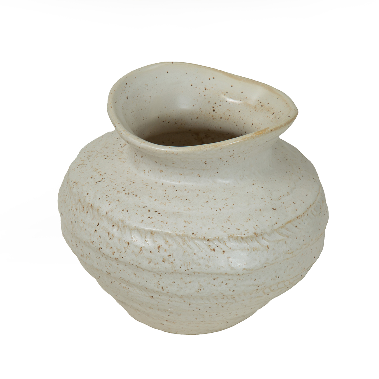 Alba Ivory Speckled Glaze Ceramic Vase 16cm