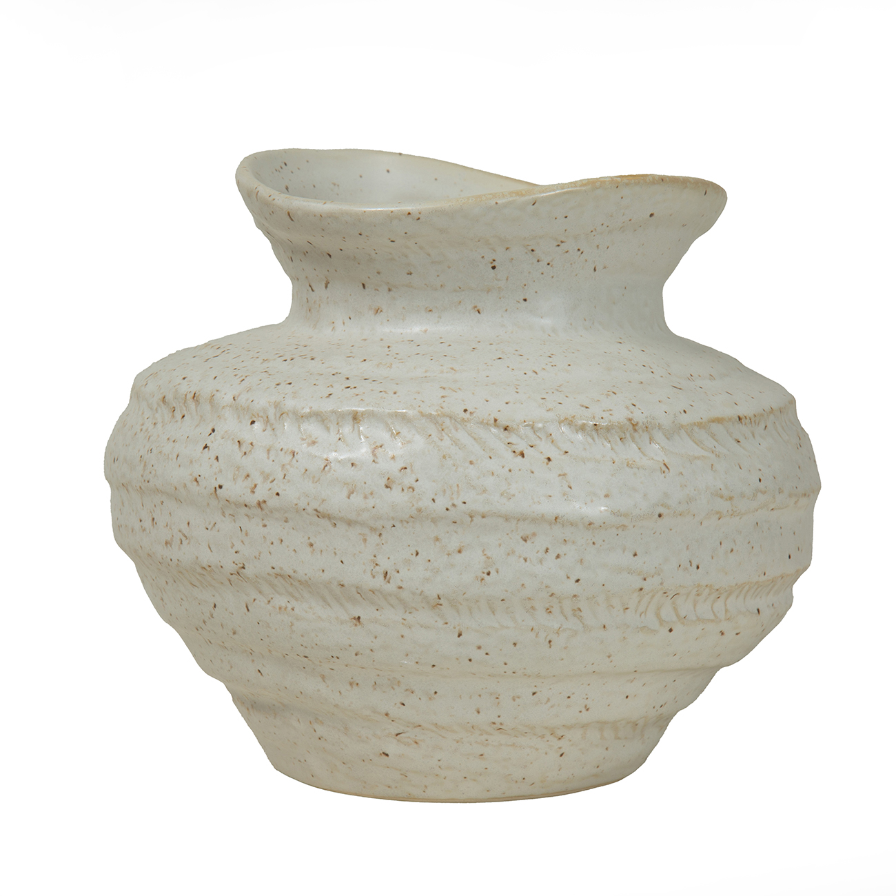 Alba Ivory Speckled Glaze Ceramic Vase 16cm hover image