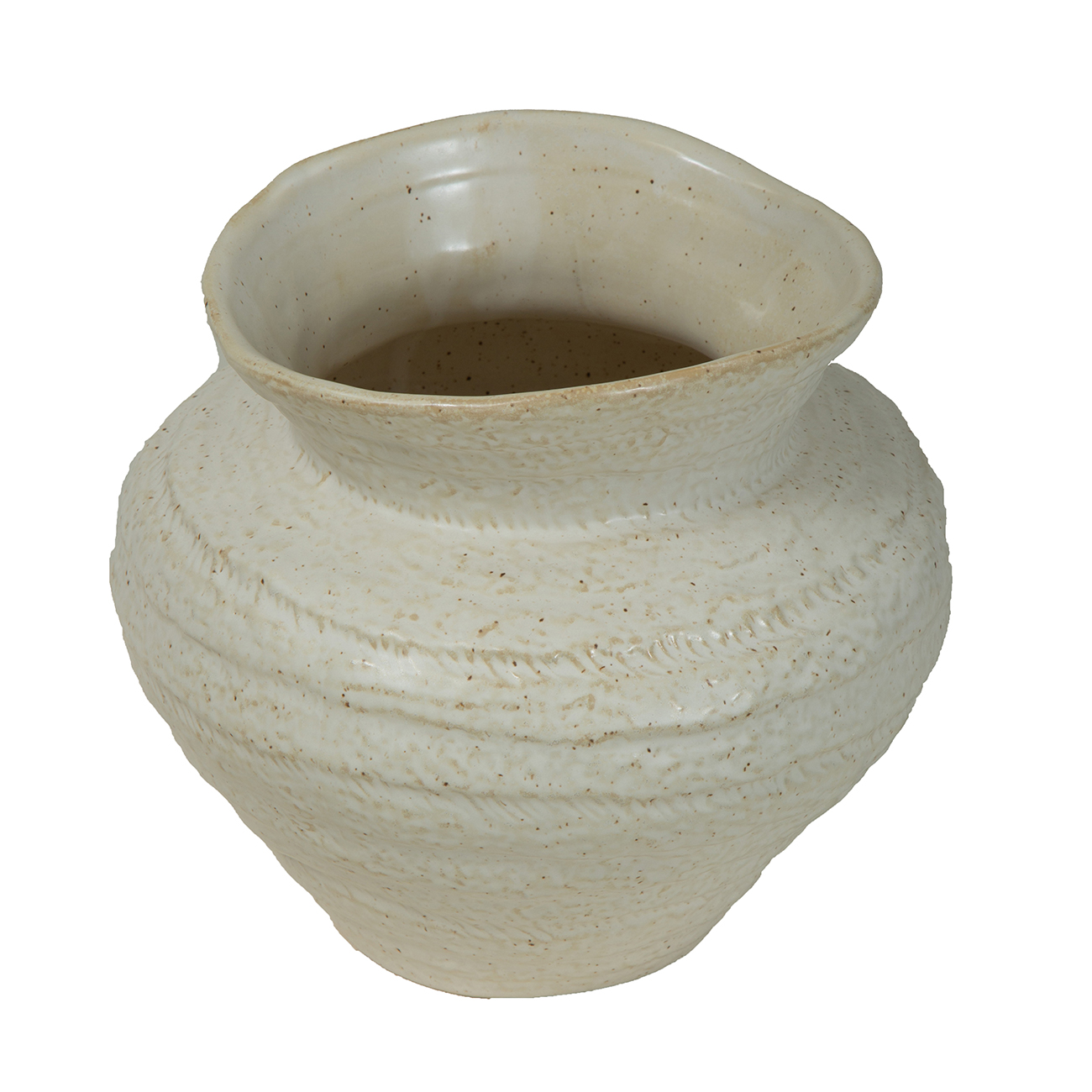 Alba Ivory Speckled Glaze Ceramic Vase 22cm
