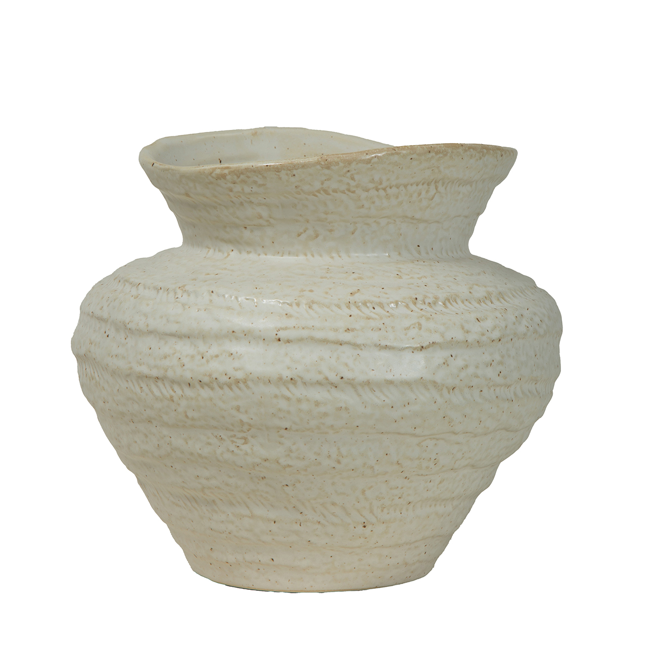 Alba Ivory Speckled Glaze Ceramic Vase 22cm hover image