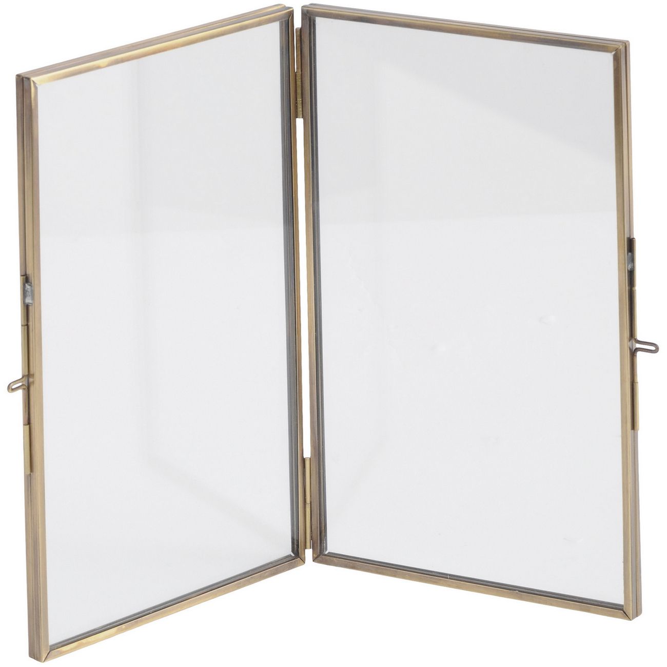 Alia 4x6 Inch Brass Double Photo Frame thumbnail