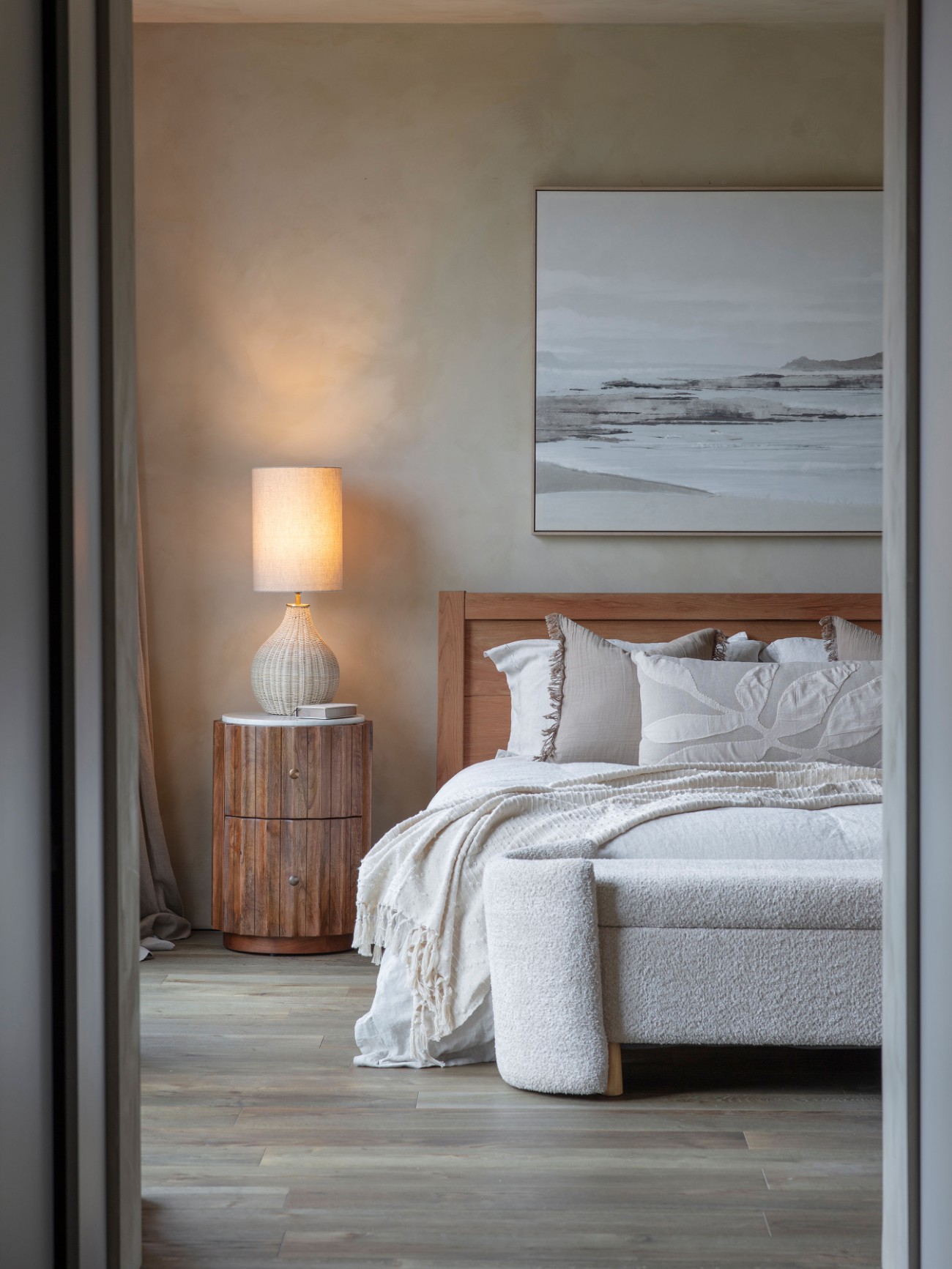 Drift Cushion Cotton Beige 90x40cm hover image