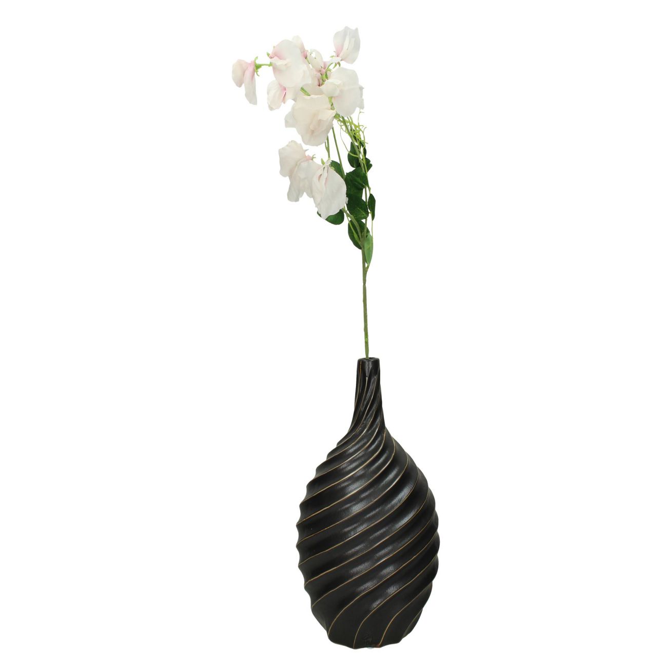 Vase Stoneware Black 30cm