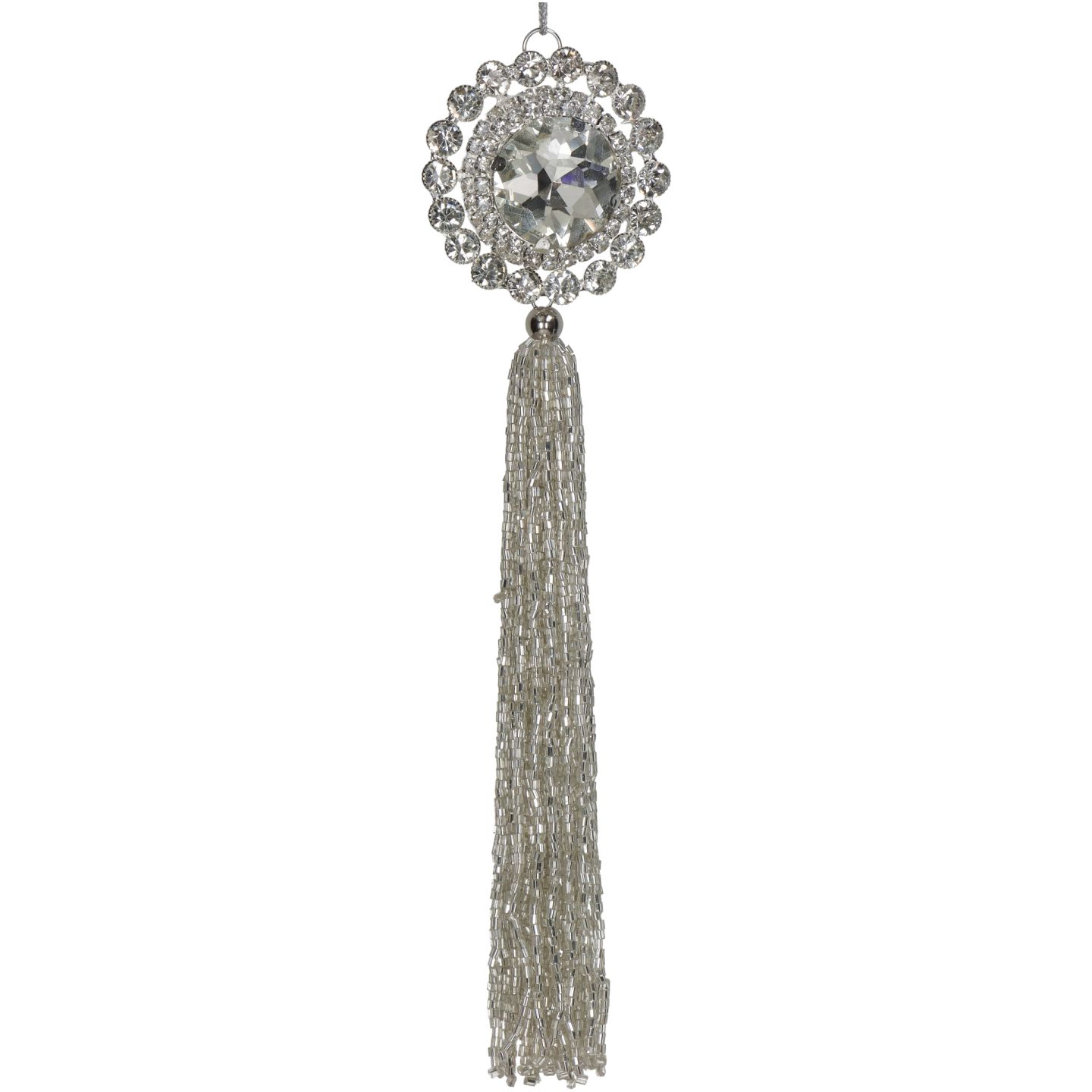 Ornament Tassel Metal Clear 21cm hover image