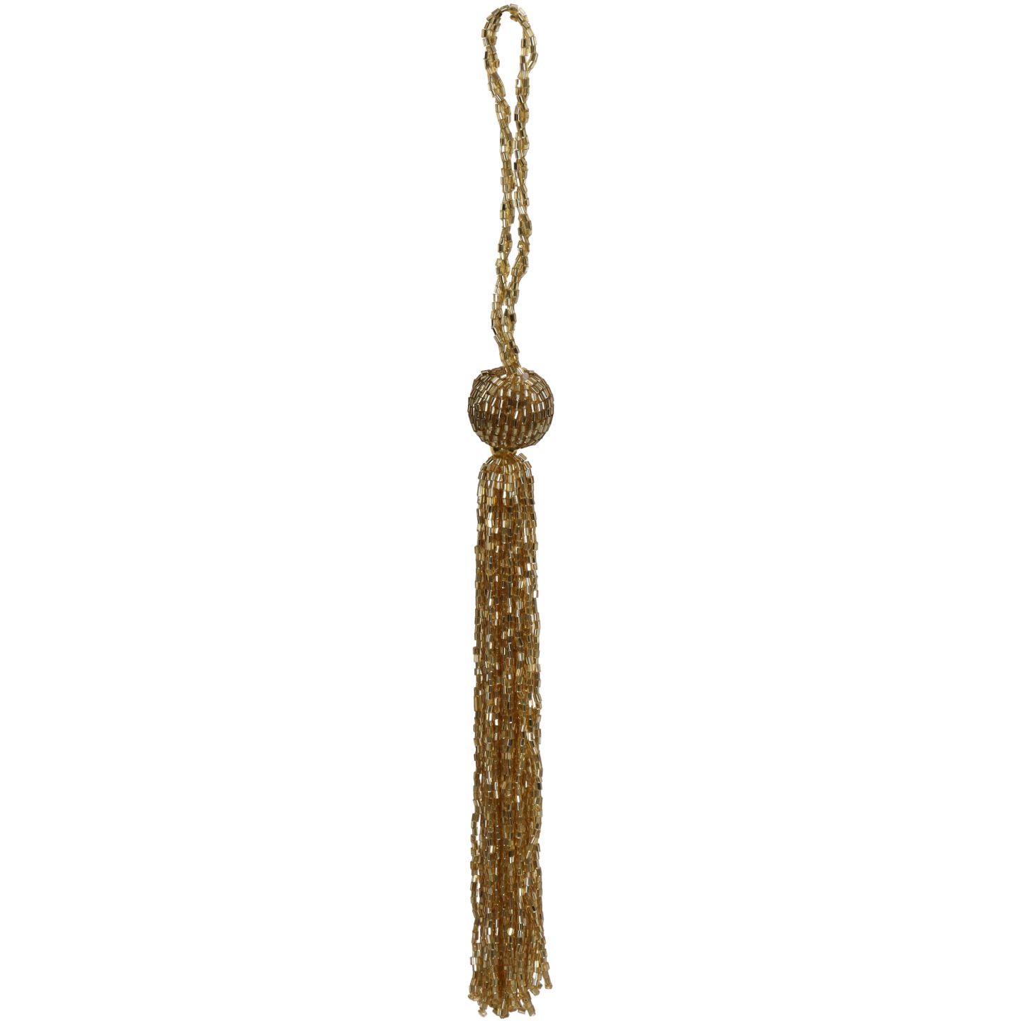 Ornament Tassel Beads Glass Gold 28cm