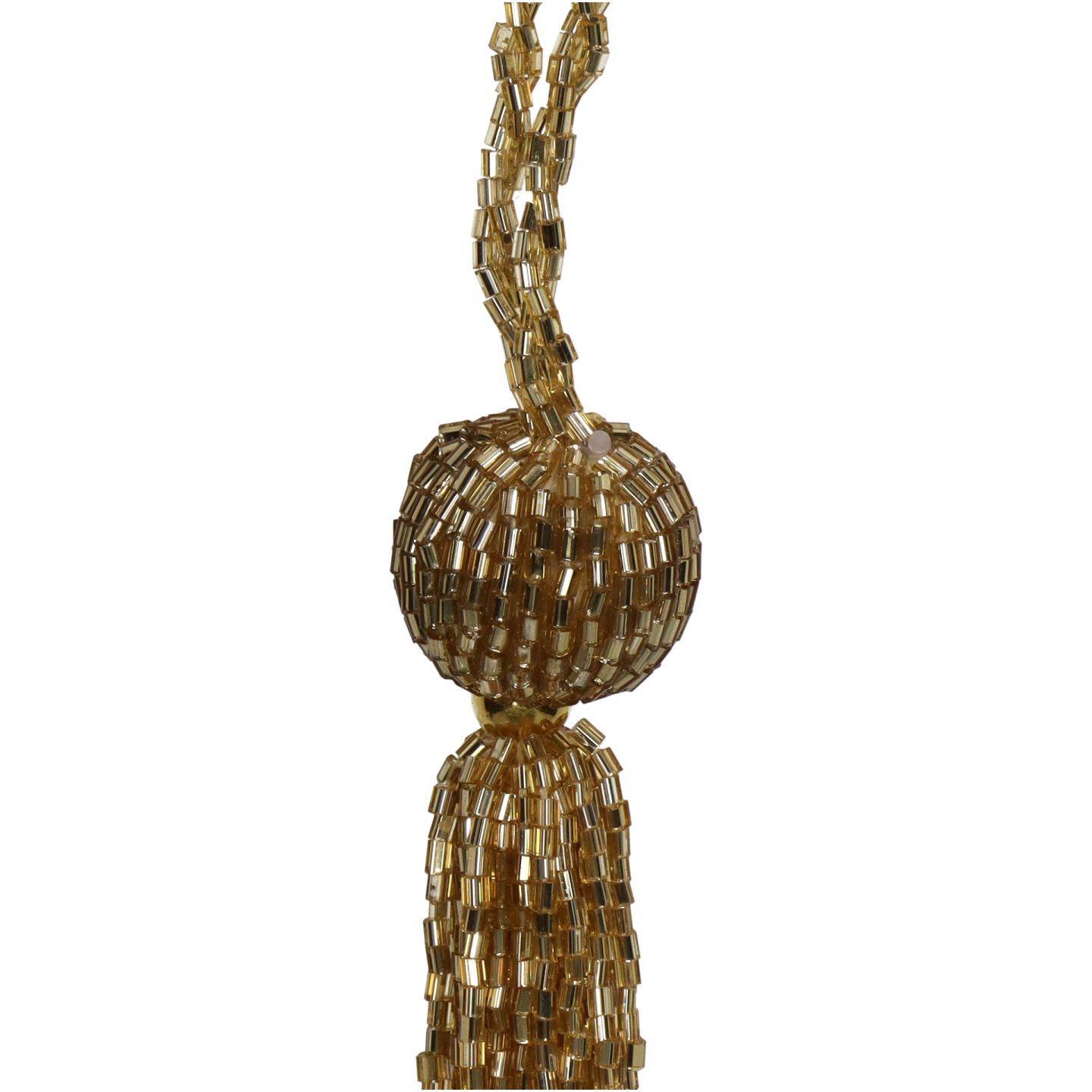 Ornament Tassel Beads Glass Gold 28cm hover image